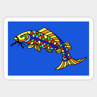 Fancy Abstract Fish Colorful Scales Magnet